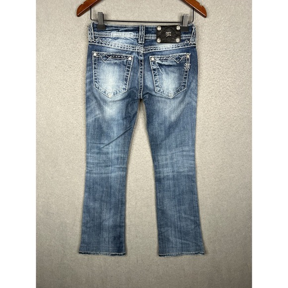 Miss Me Jeans Women's Size 25 Medium Blue Wash Bootcut Rhinestone Pocket - Picture 7 of 9